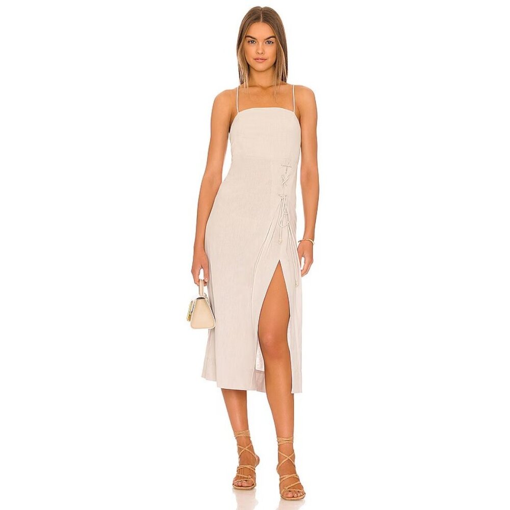 Free People Francesca Midi Dress Ocean Pearl Cream